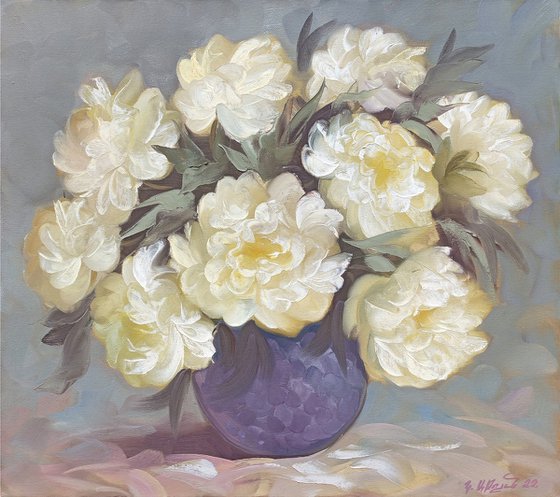 White peonies