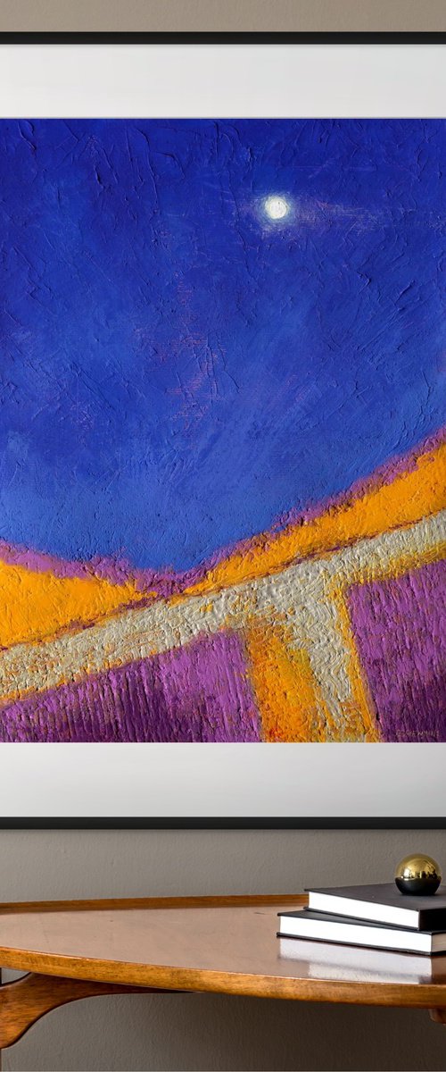 Ultramarine and Orange Abstraction by Evgen Semenyuk