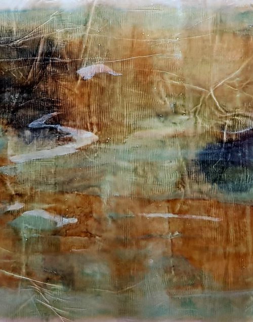 Sahara (n.307) - 112 x 60 x 2,50 cm - ready to hang - mix media painting on stretched canvas by Alessio Mazzarulli