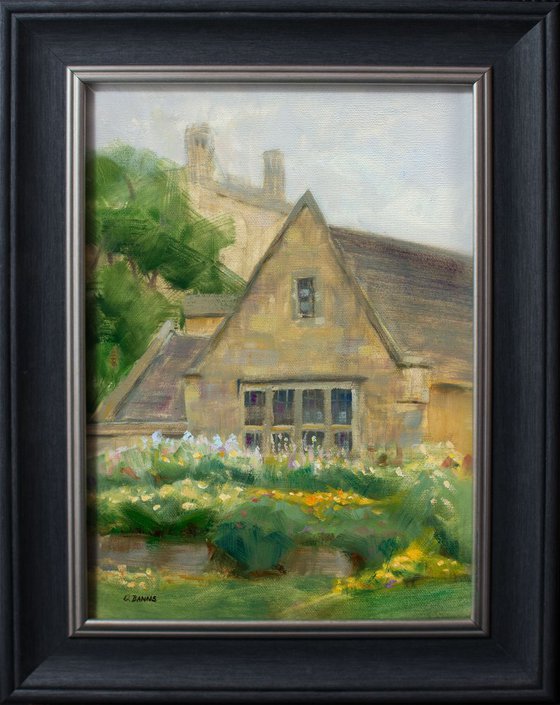 Christ Church Oxford University, framed original oil painting