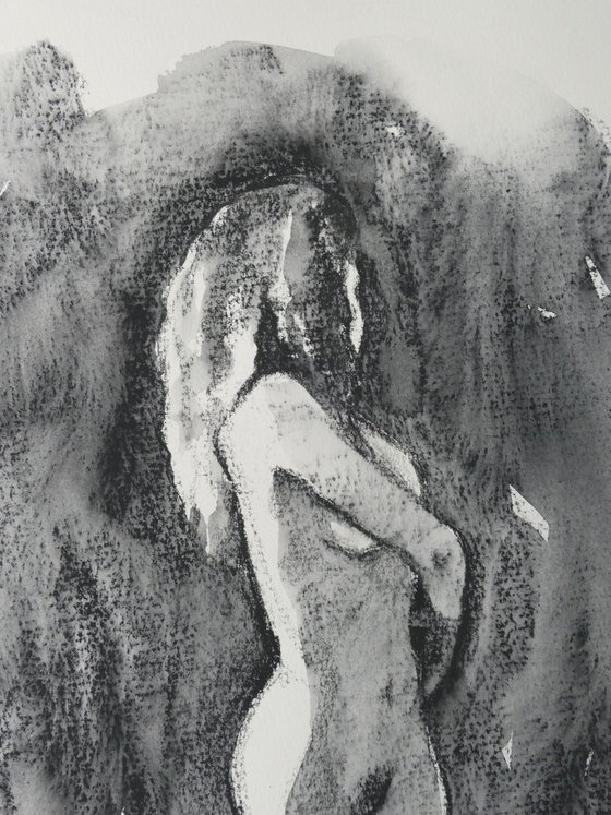 Standing female nude