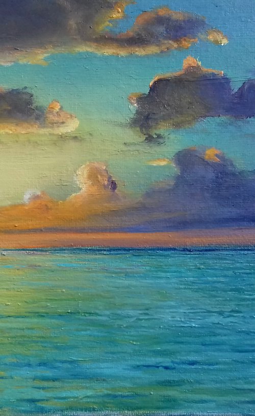 Serenity - realistic seascape oil painting by Aflatun Israilov