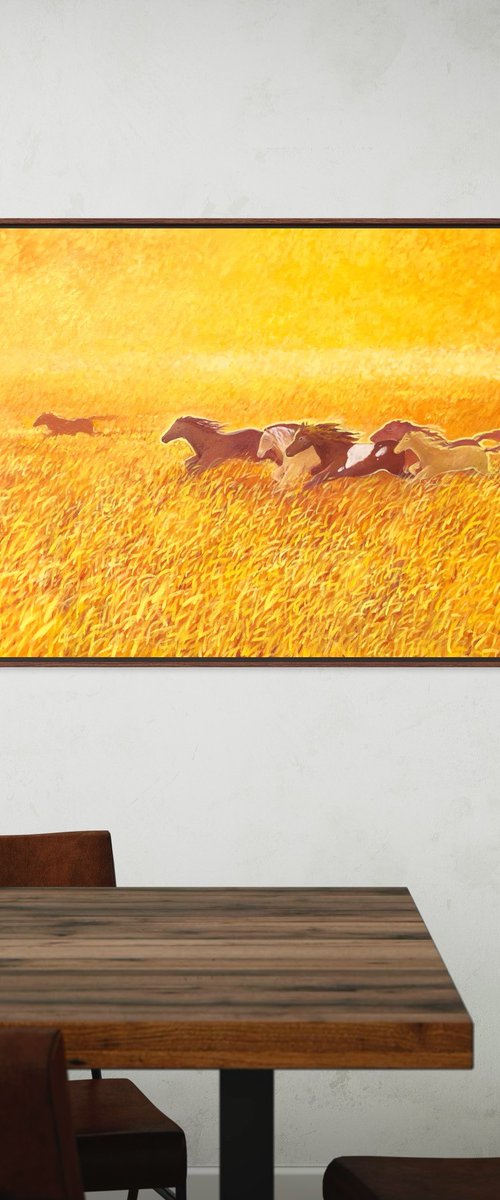 Horses chasing the sun by Volodymyr Smoliak