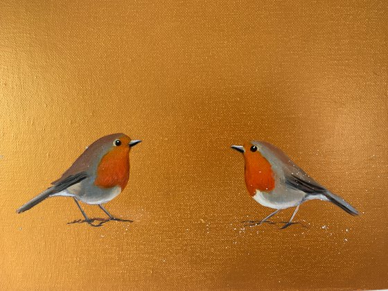 Let's Dance ~ Robins On Gold