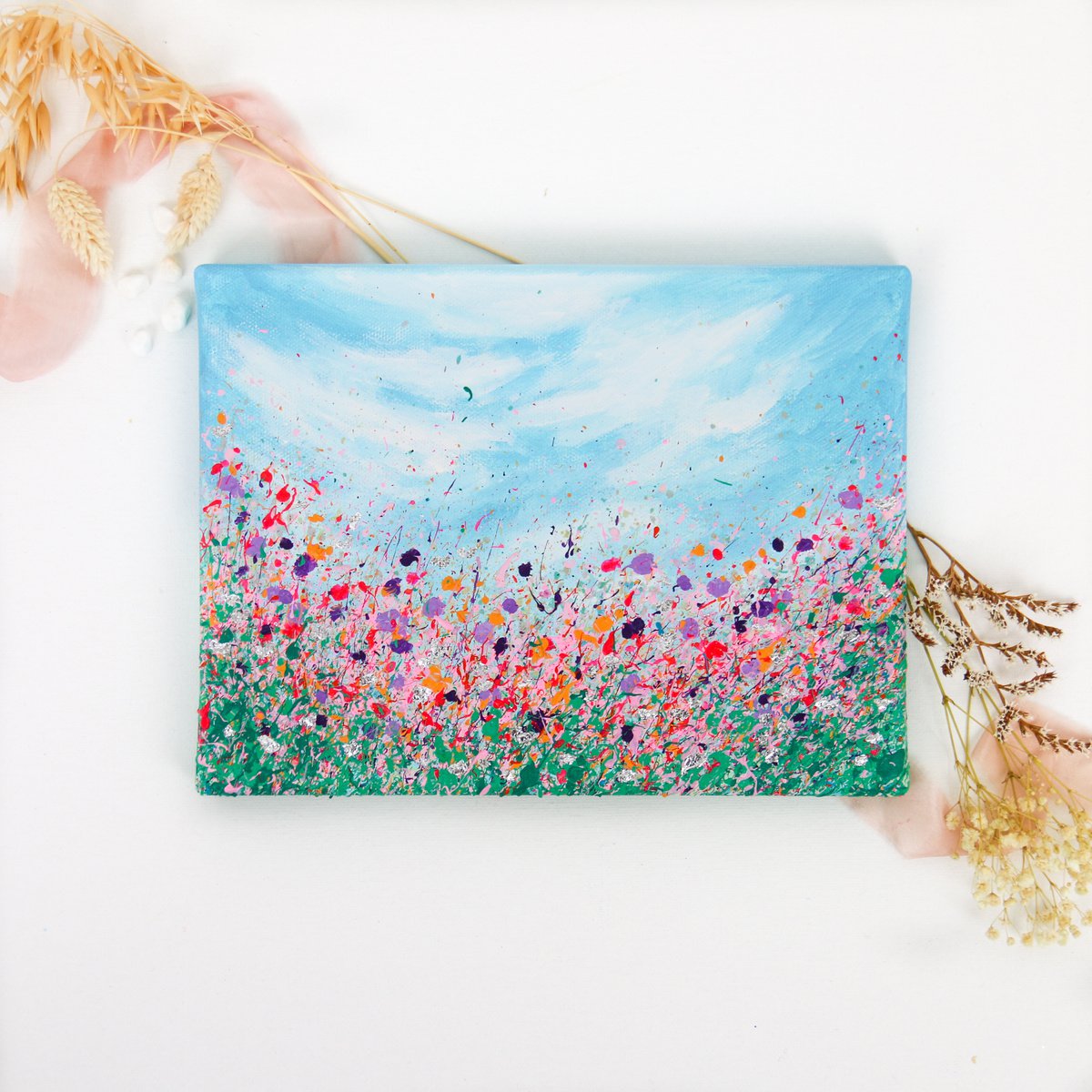 Happy Spring Bloom - Small Original Painting by Shazia Basheer
