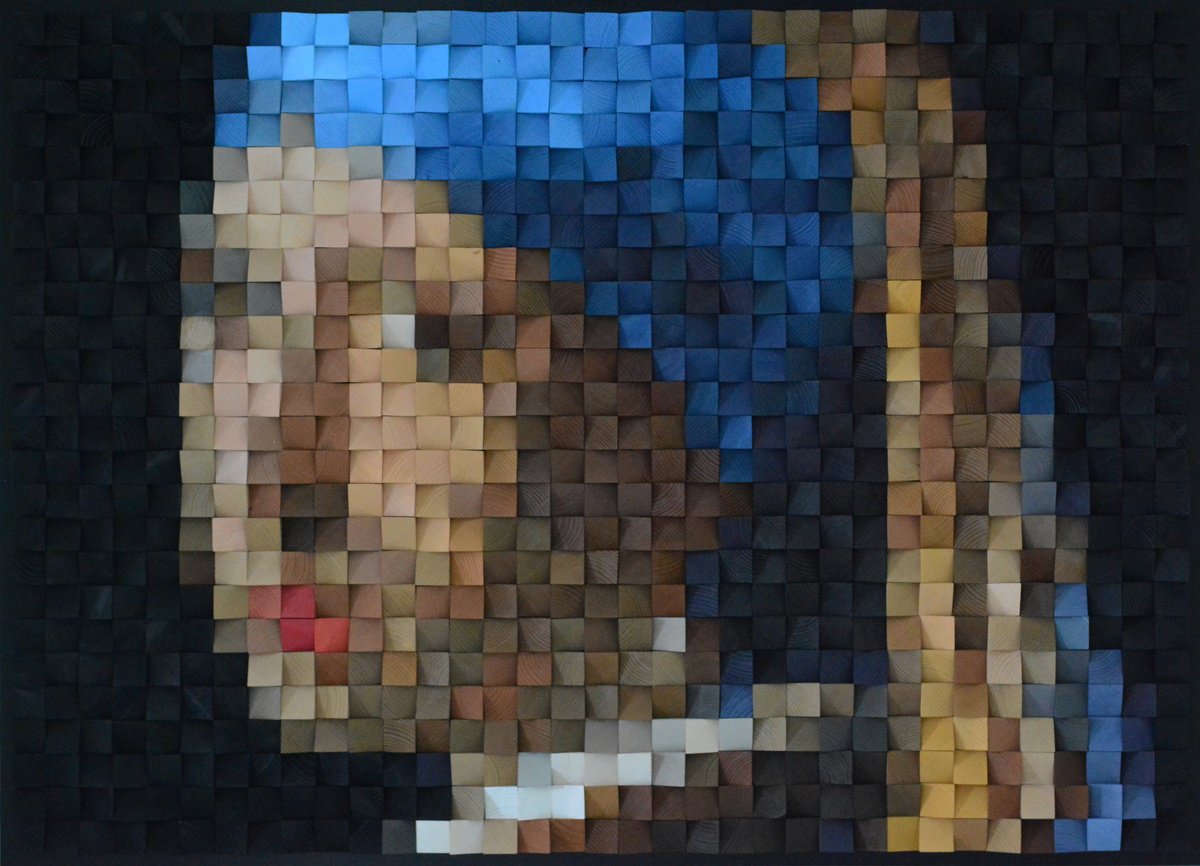 Portrait Acrylic Painting By Pix-N-Art, 42 X 30", A Glance Through Centuries, Original Artwork