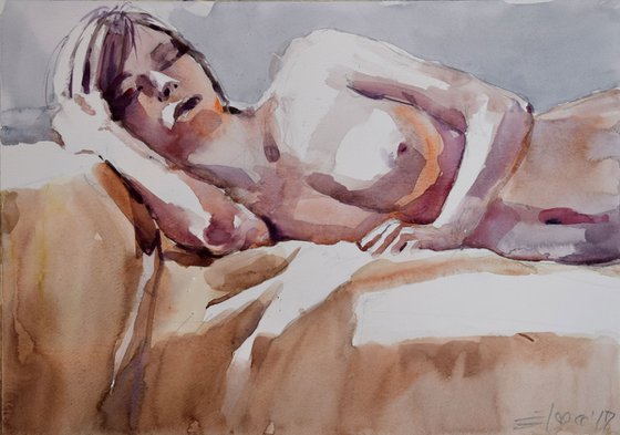 sleeping nude