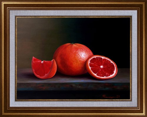 Grapefruit (41x34cm, oil on panel) by Gevorg Sinanian