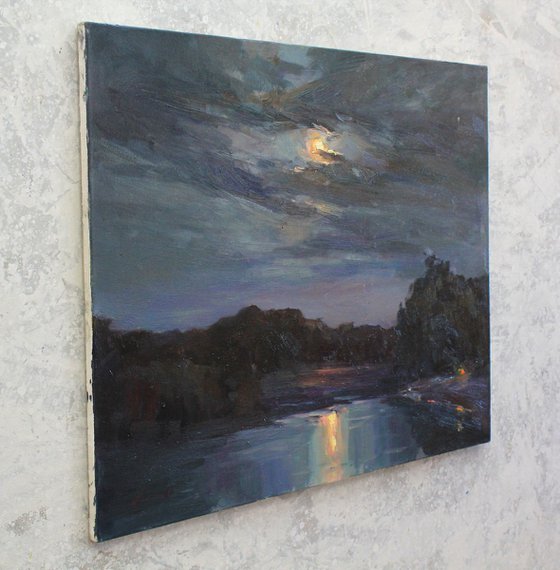 Moonrise by the river