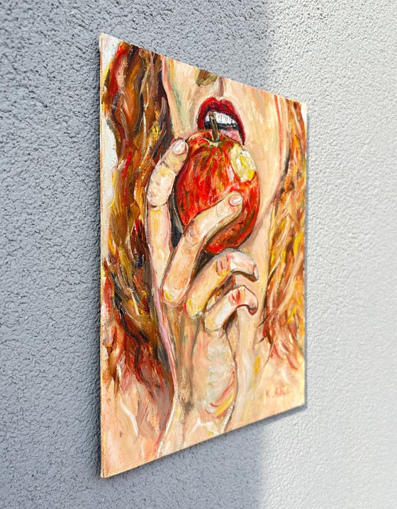 A Girl Eating an Apple