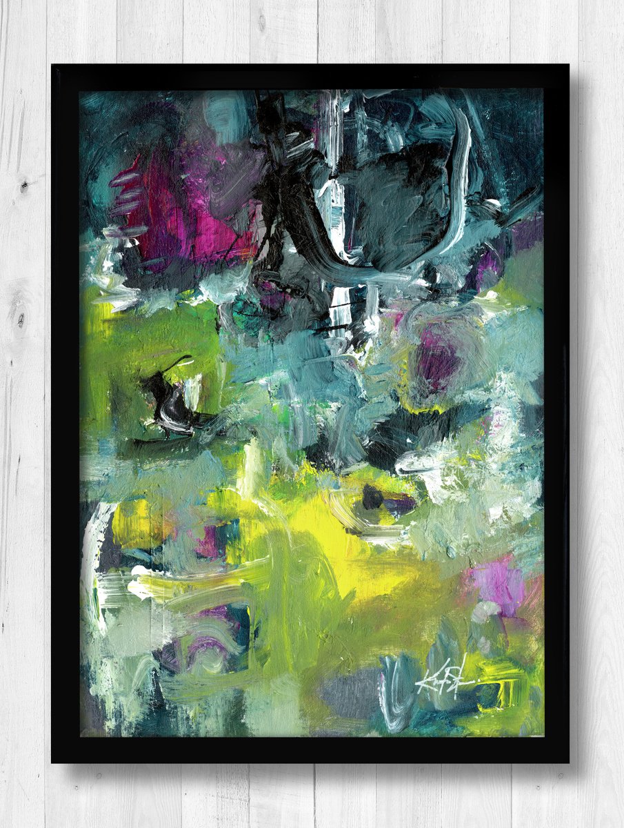 Abstract Painting By Kathy Morton Stanion, 14 X 20", Lost In The Moment 22, Original Artwork