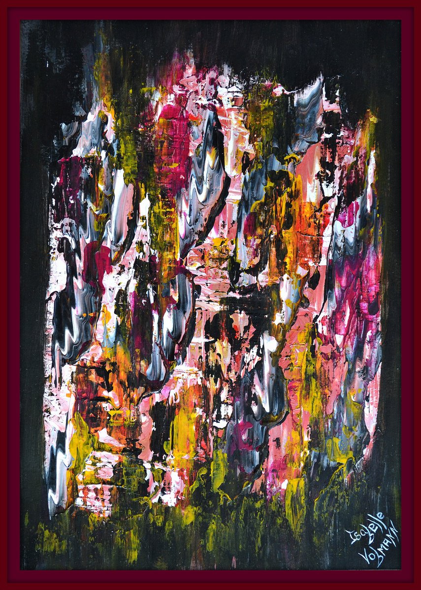 Abstract Acrylic Painting By Isabelle Vobmann, 12 X 17, Emotions, Original Artwork