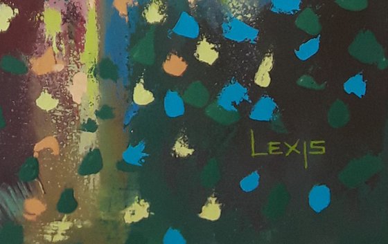 Colorful painting - mother and child,