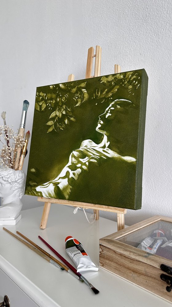 Forest Nymph Awakens - Green Morning Shadows