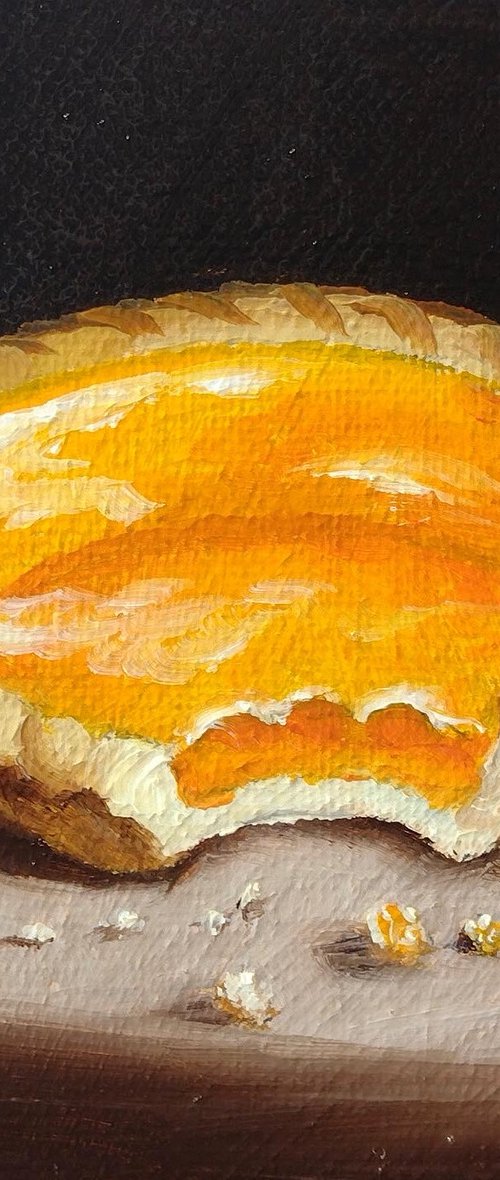 Little Apricot Jam tart still life by Jane Palmer Art