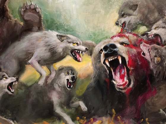 Battle Of Wolves And Bears