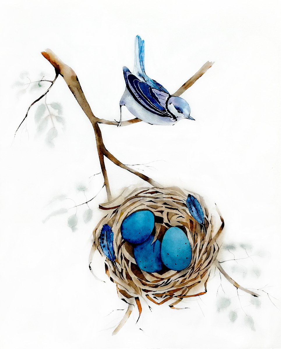 Bird with nest by Marina Zhukova