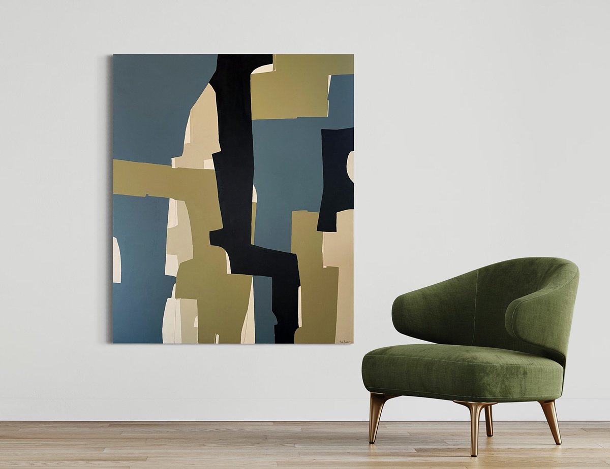 Abstract Acrylic Painting By Andrea Reichhart, 43 X 51, Nino, Original Artwork