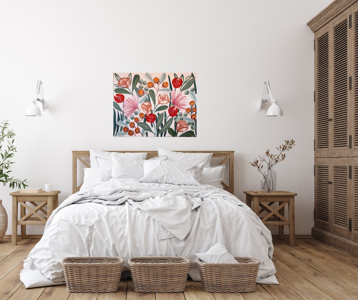 Impressionistic Landscape Painting By Marisa Anon, 32 X 26", Garden X, Original Artwork