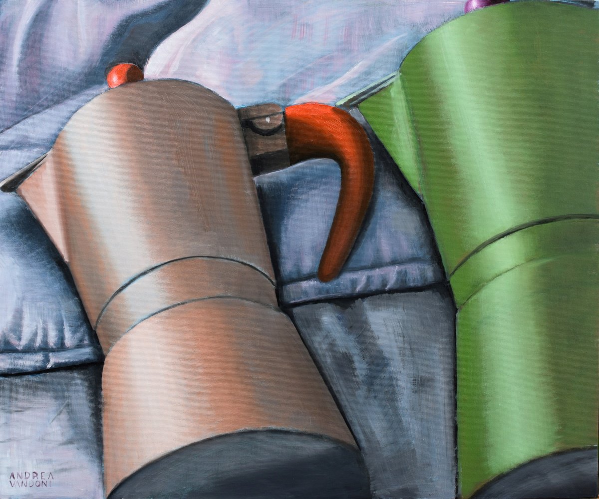 Impressionistic Portrait Oil Painting By Andrea Vandoni, 24 X 20, Sleep Together, Original Artwork