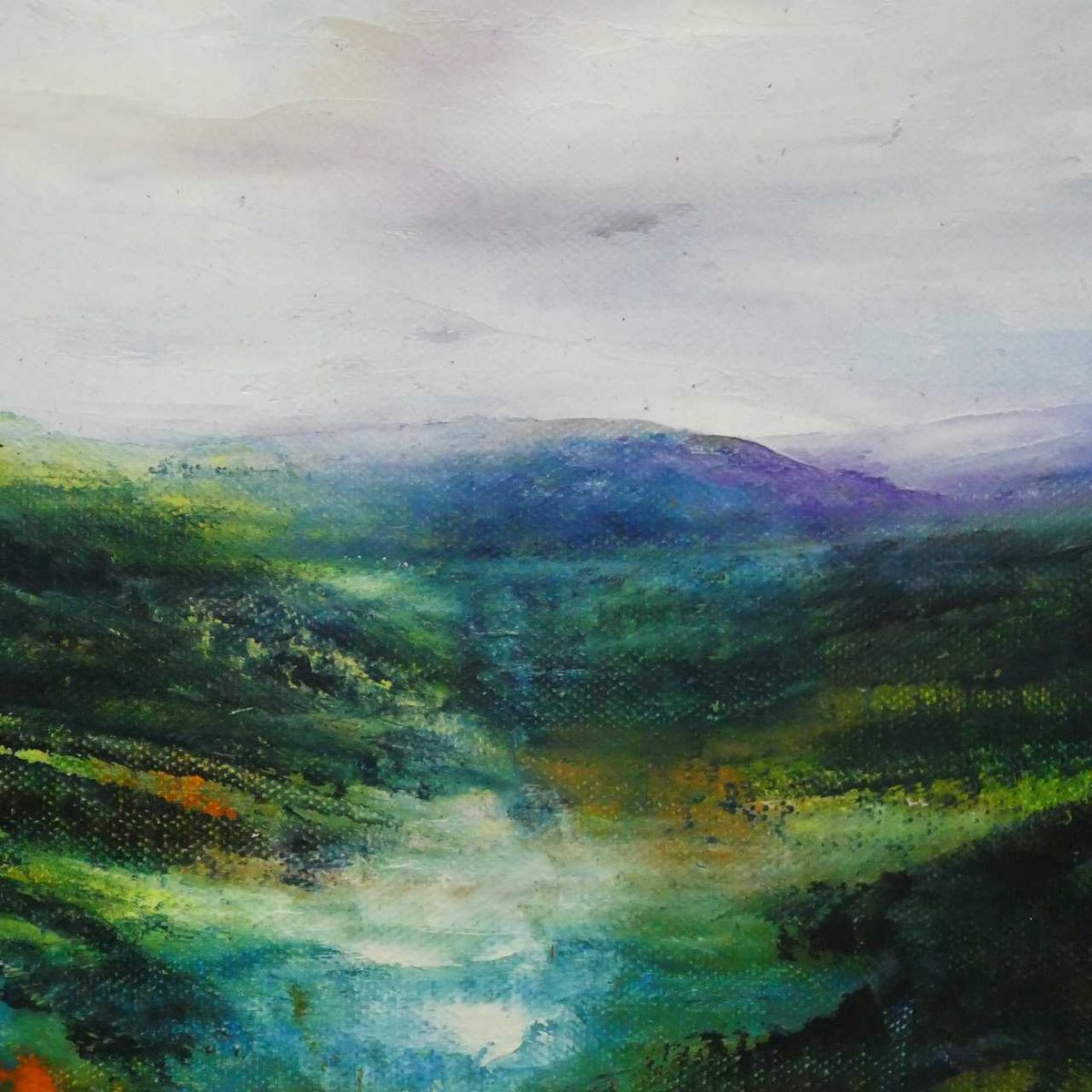 Impressionistic Landscape Oil Painting By Oconnart, 10 X 10", Summer Light, Original Artwork