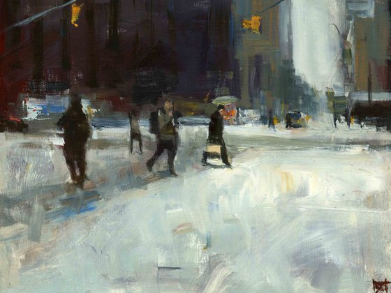 Pedestrians in Snow