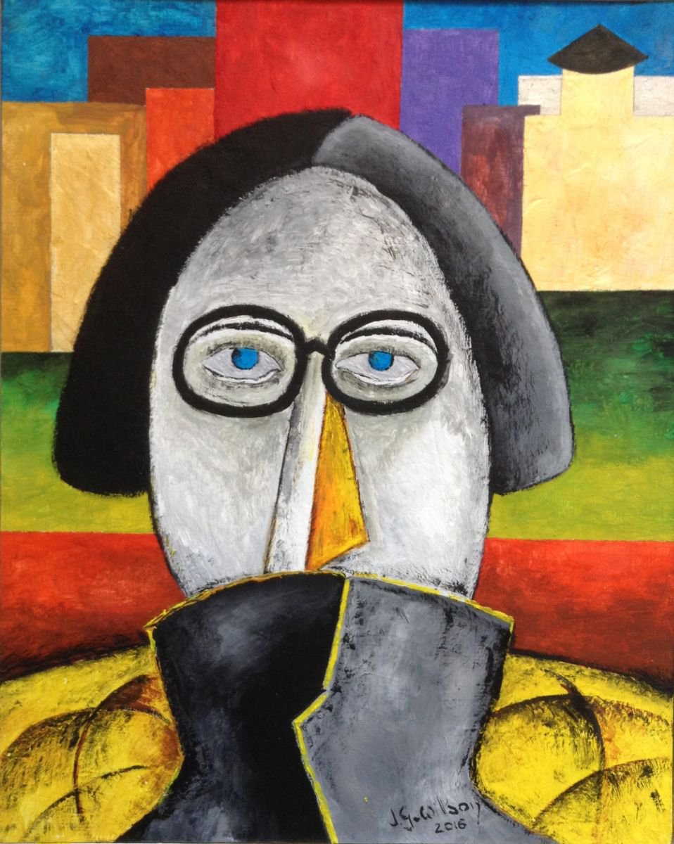 Portrait Oil Painting By Jg Wilson, 8 X 10, The Teacher, Original Artwork