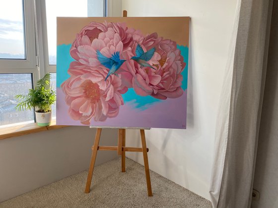 Peonies large bloom 120*100cm