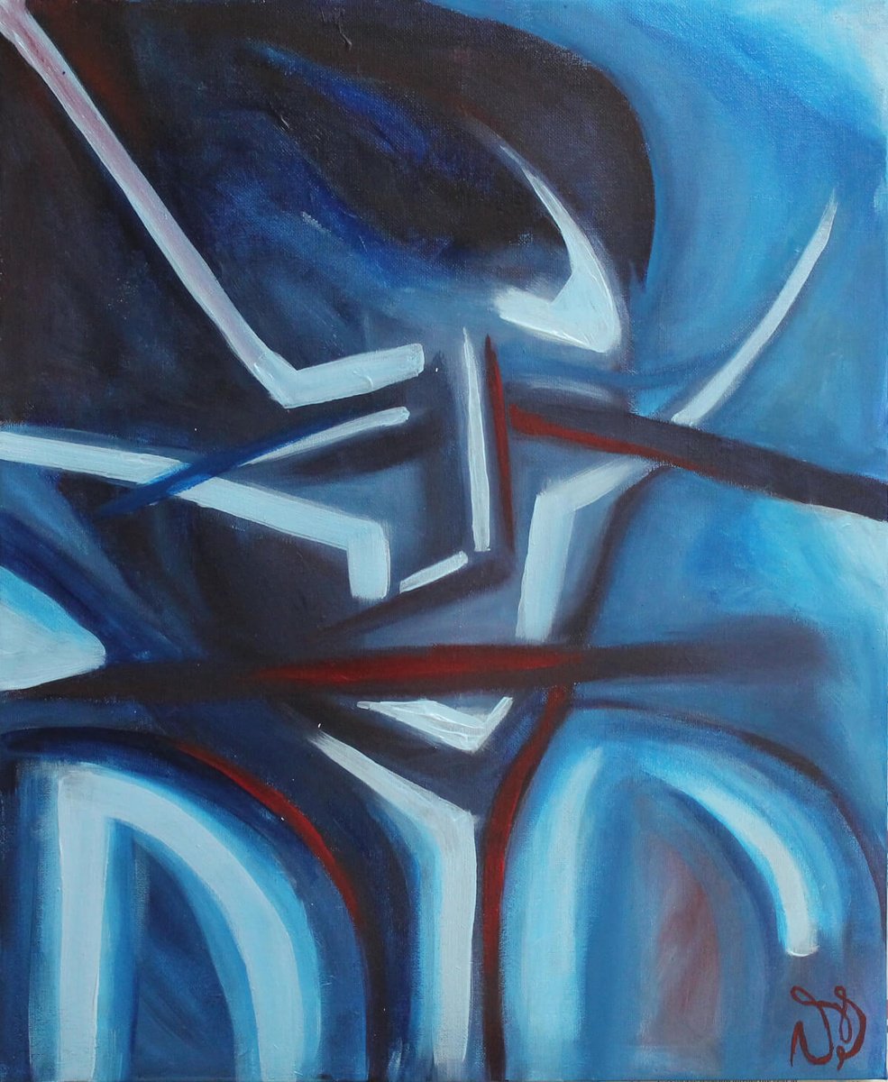 Expressive Portrait Oil Painting By Vanessa T Stefanova, 16 X 20", Sad Man, Original Artwork