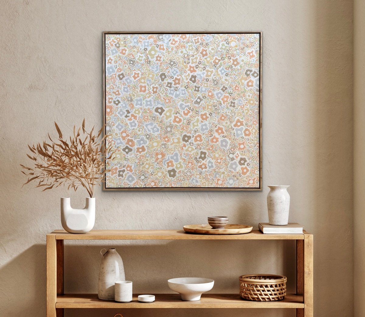 Organic Abstract Acrylic Painting By Carol Zsolt, 37 X 37, Inspiration 6601, Original Artwork