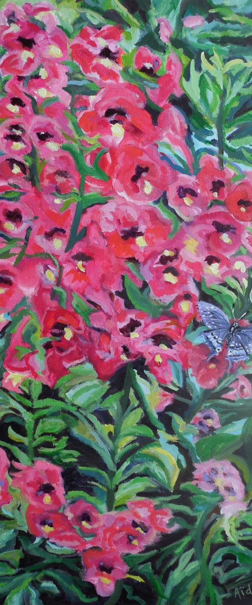 Lobelia with Butterfly by Aida Markiw