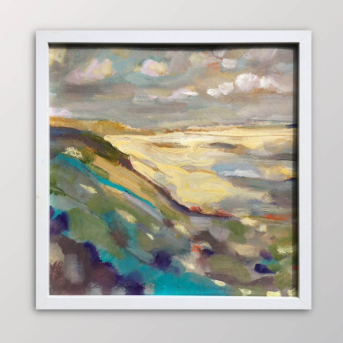 Impressionistic Landscape Oil Painting By Guy Pickford, 13 X 13, Expanded Horizons, Original Artwork