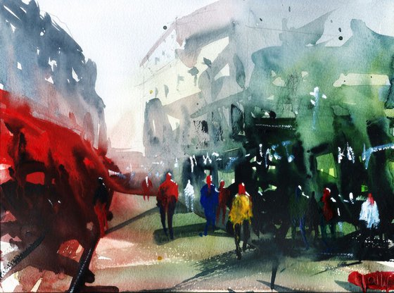 Paris watercolor painting