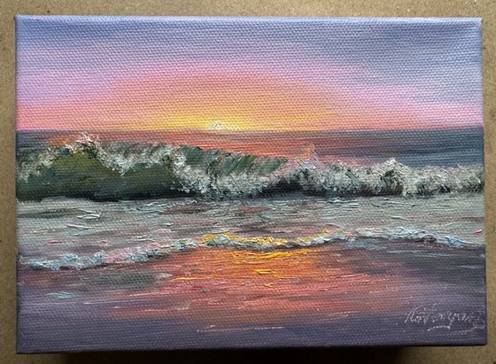 Tropical waves ocean painting