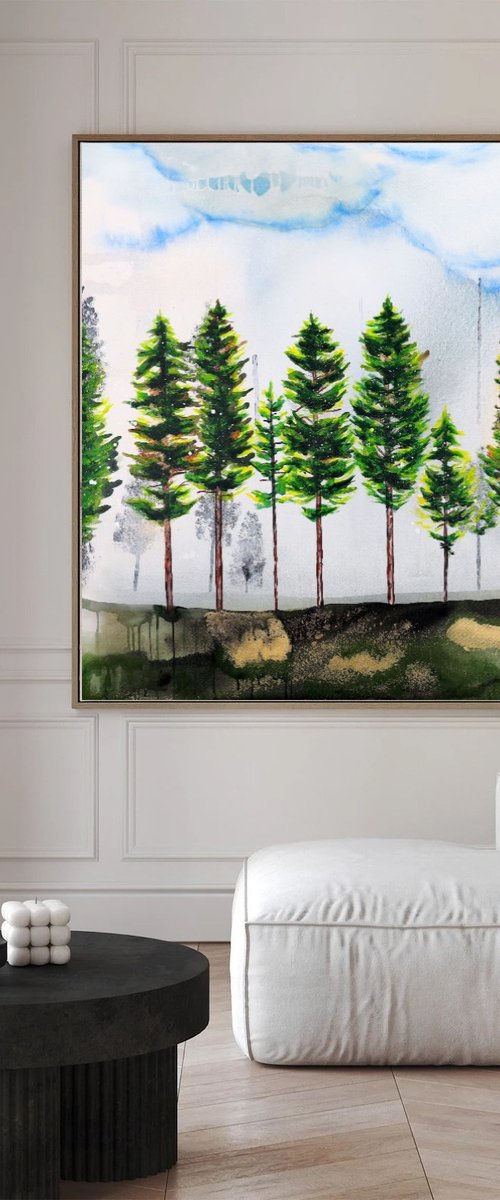 Trees of stillness 03 by Poovi Art