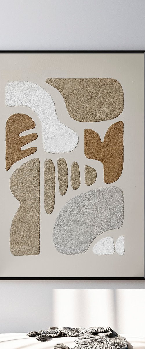 "Brown Rye 3" Brown high textured abstract by Marine