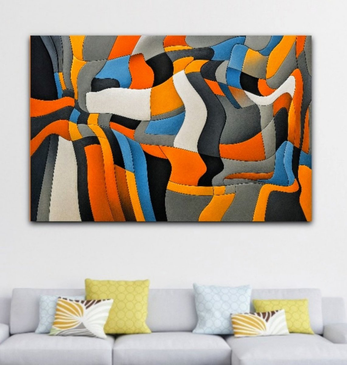 Organic Abstract Acrylic Painting By Sanja Jancic, 65 X 46", Rhythms Of Contrast, Original Artwork