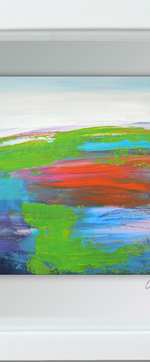 Framed ready to hang original abstract - abstract landscape #11 by Carolynne Coulson