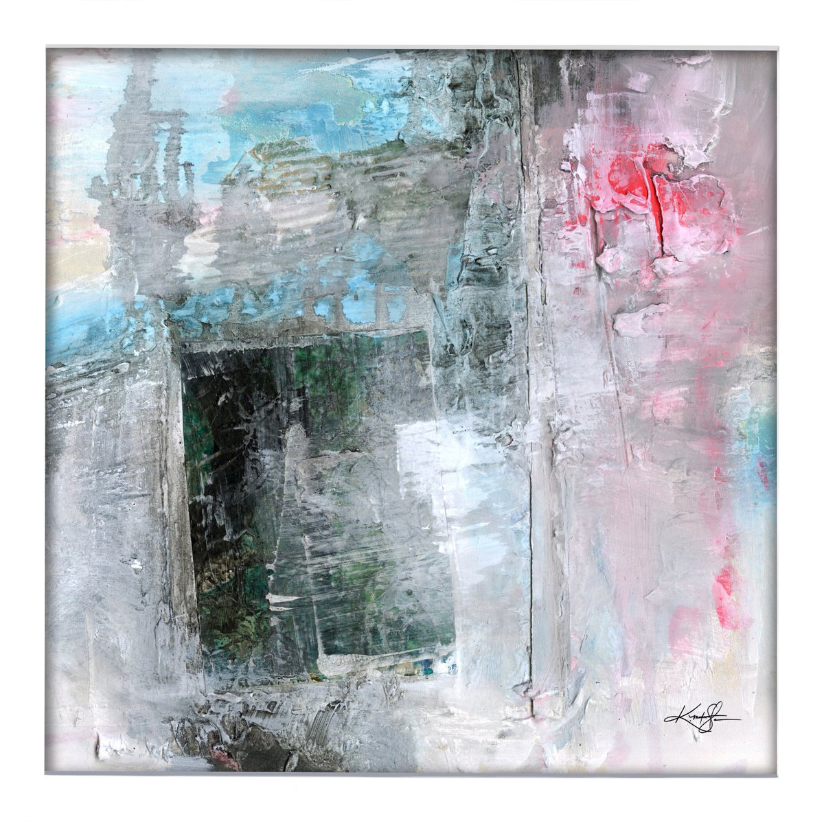 Abstract Painting By Kathy Morton Stanion, 13 X 13", Wayfarer