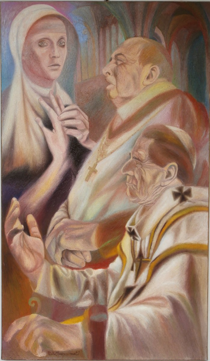 Expressive Portrait Oil Painting By Paola Imposimato, 28 X 47", Diplomatic Activity, Original Artwork