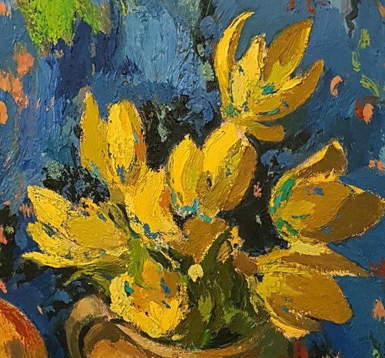 Still life in blue and yellow - ONE OF A KIND