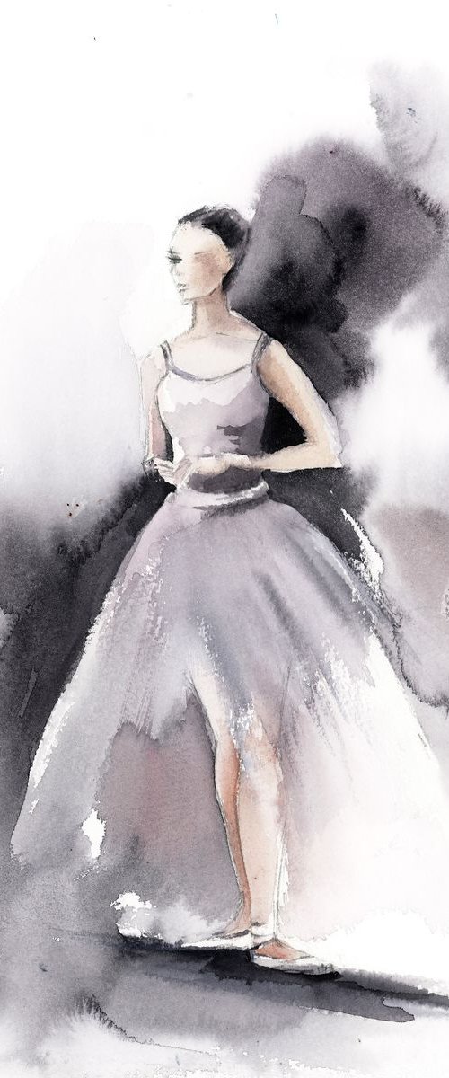 Ballerina in grey and pink n.1 by Sophie Rodionov