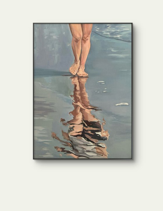Sea coast. Reflections