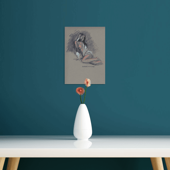 draped female nude