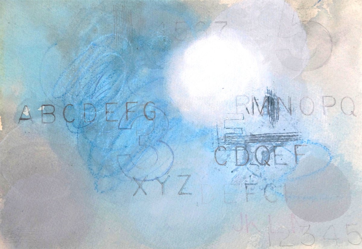 Organic Abstract Painting By Anna Jannack, 10 X 7, Symbols Viii, Original Artwork