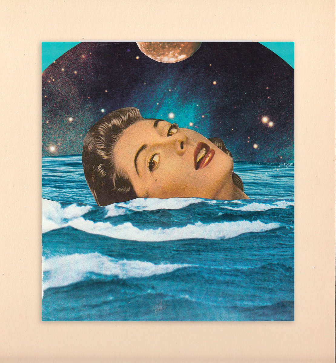 Portrait Collage By Jon Garbet, 8 X 9, Ophelia, Original Artwork