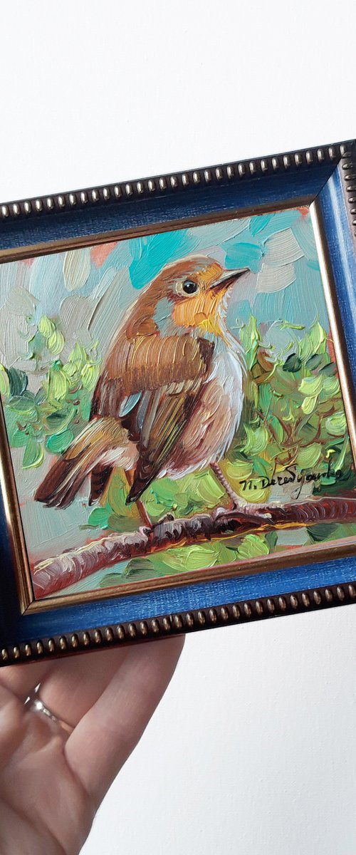 Robin bird by Nataly Derevyanko