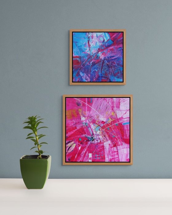 Small Abstract Paintings, Set of Two