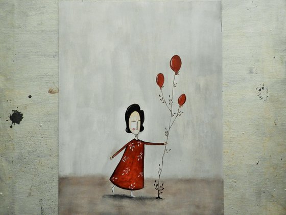 The girl and the balloons