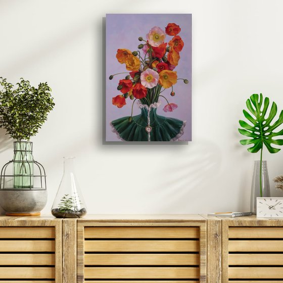 "A heart blooming with poppies"